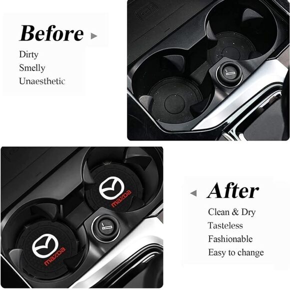 Mazda Car Cup Holder Coasters with Mazda logo set of 2 NWT - Picture 7 of 7